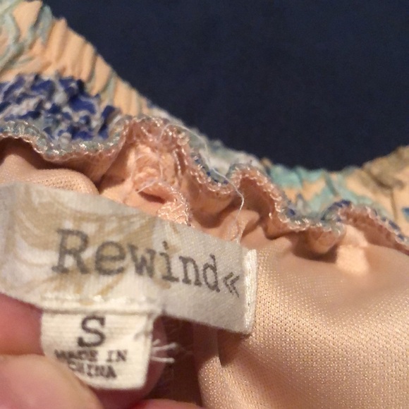 Sm Pink blue flowered sheer layered rewind ⏪ shorts - Picture 2 of 6